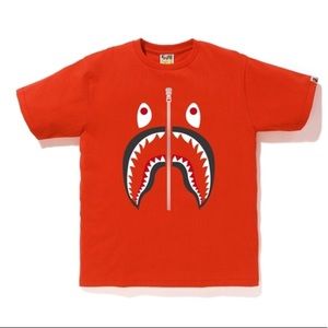 Bape A Bathing Ape Orange Shark T-Shirt Streetwear